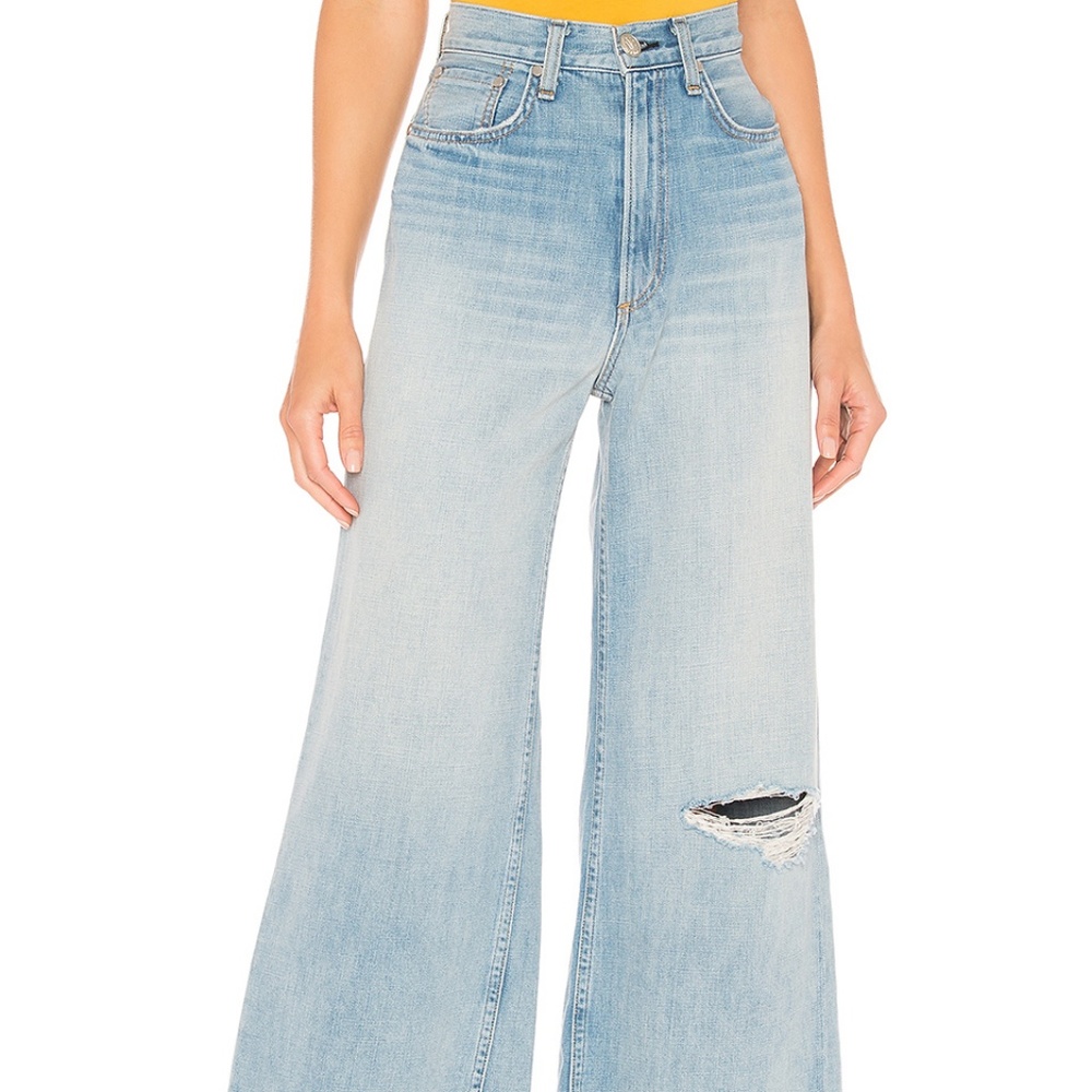 Rag & Bone Super High Rise Ankle Wide-Leg Jeans
